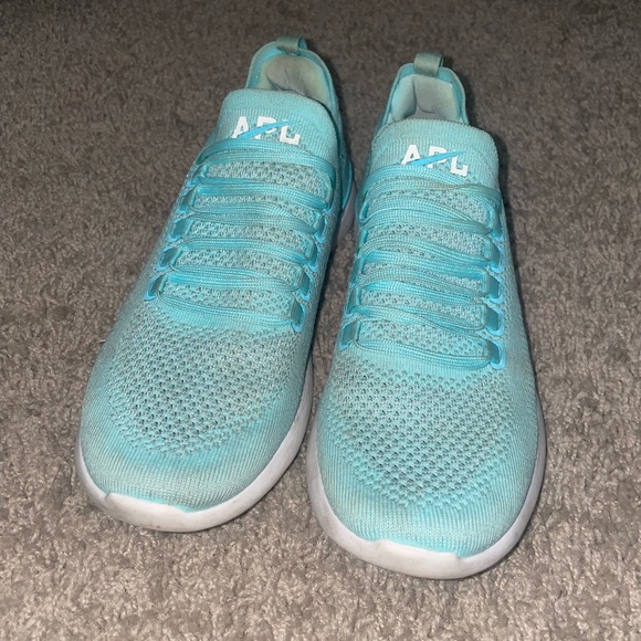 APL 7.5 Bahama Blue Metallic Silver White Techloom Breeze Sneakers - Picture 3 of 3